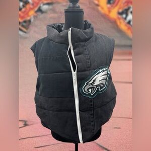 Womens ONE OF A KIND upcycled Puffer Vest with Eagle Logo